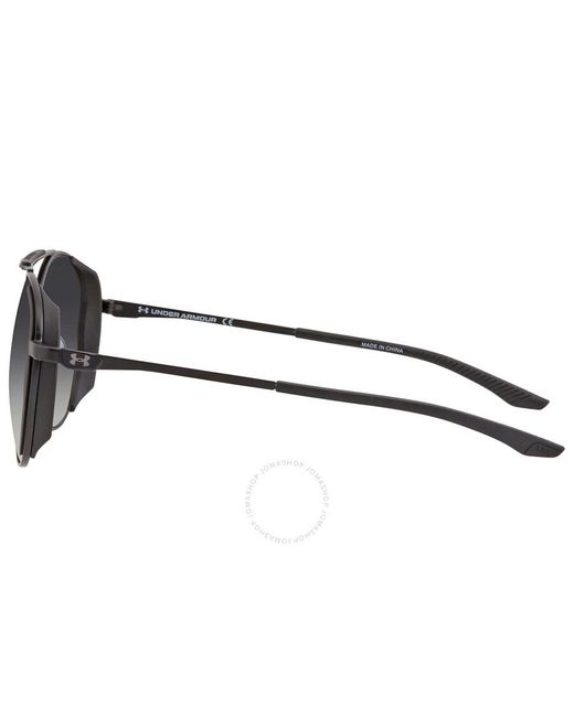 Under Armour Black Gray Silver Flash Polarized Oval Sunglasses Ua 0008/g/s 0003/wj 55 for men
