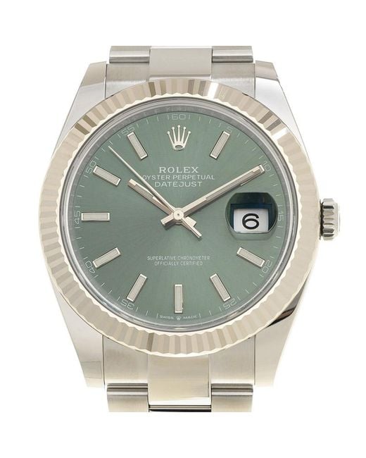 Rolex Datejust 41 Mint Green Dial Automatic Steel for men