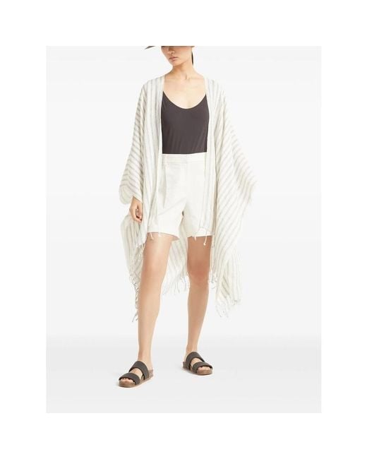 Brunello Cucinelli White Off Linen Scarf