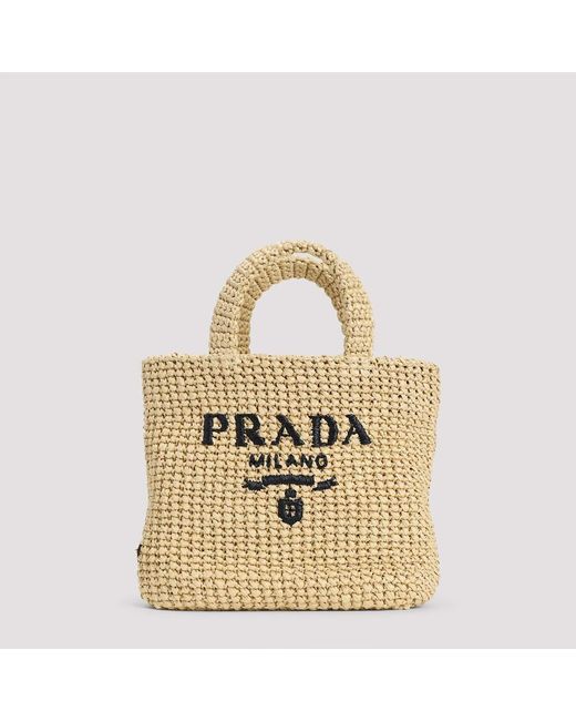 Prada Metallic Raffia Handbag