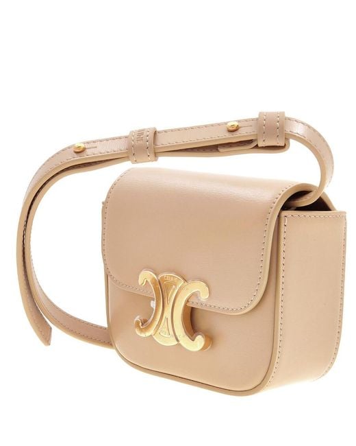 CELINE☆MINI CLAUDE MINI CLAUDE IN Shiny calfskin - BLACK | CELINE