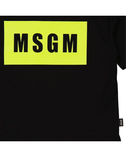 MSGM Black Boys Logo T-shirt