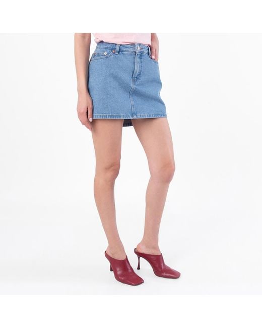A.P.C. Blue Mini-Jupe Demin Skirt, Brand Size 38 Us