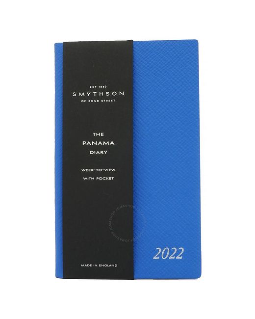 Smythson Blue 2022 Panama Diary With Pocket