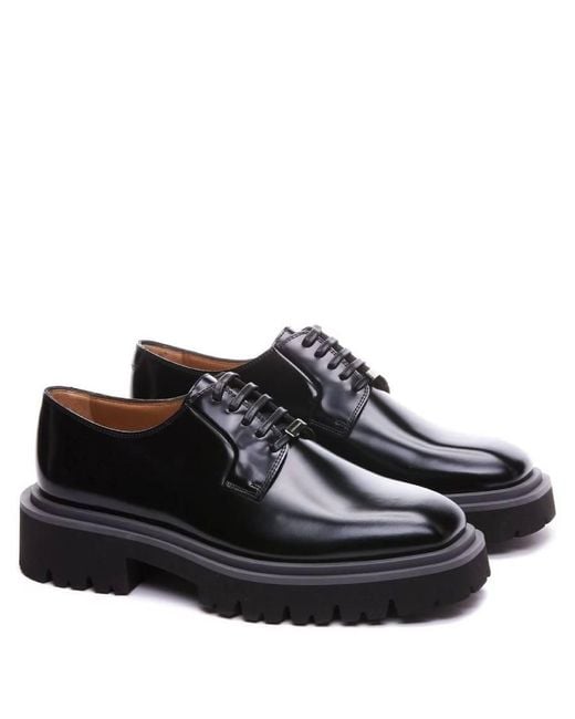 Ferragamo Black Derby With Squared Toe for men