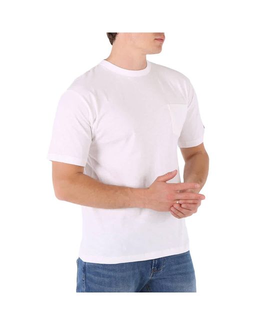 Champion White Cotton Pocket T-shirt for men