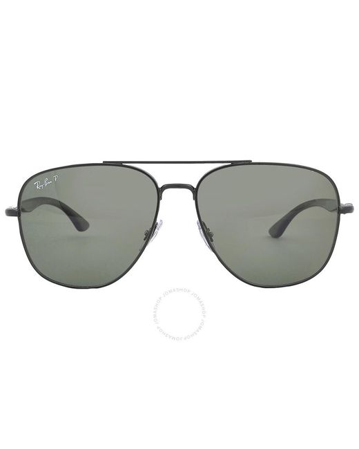 Ray-Ban Gray Polarized Green Square Sunglasses Rb3683-002/58-59