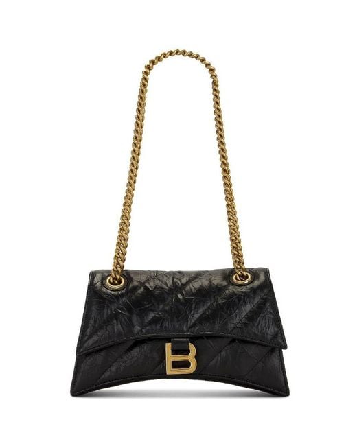 Balenciaga Black Small Crush Quilted Chain Bag