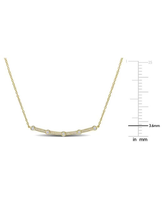 Created Forever Metallic 1/3 Ct Tgw Lab Created Diamond Bar Pendant With Chain