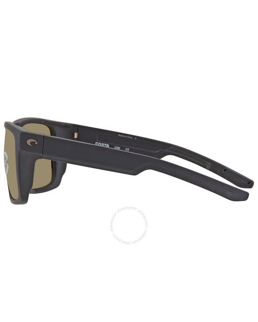 Costa Del Mar Brown Lido Sunrise Silver Mirror Polarized Glass Sunglasses 6s9104 910403 57 for men