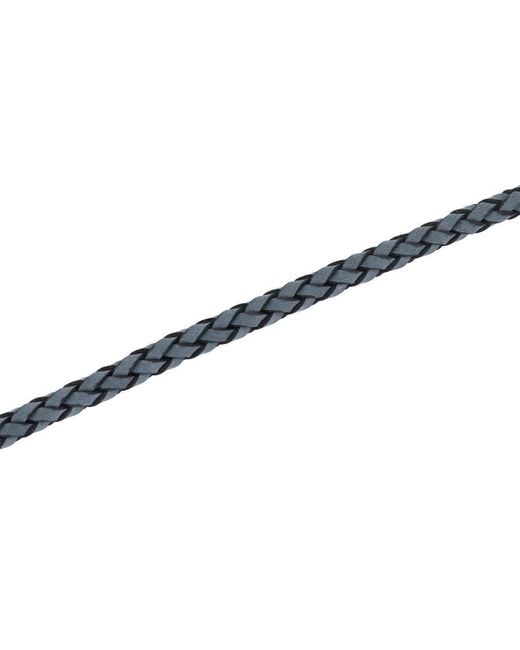 Robert Alton Blue Stainless Steel & Leather Braid Bracelet With Fancy Clasp Bracelet for men