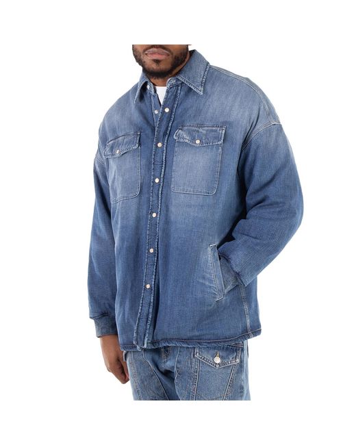 McQueen Blue Long Sleeve Denim Shirt, Brand Size 50 (Us for men