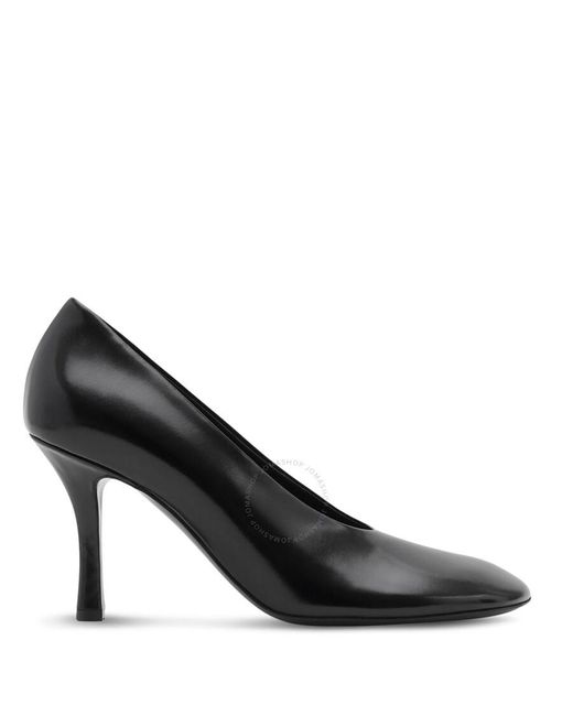 Burberry Black 85Mm Baby Leather Pumps, Brand Size 37 Us