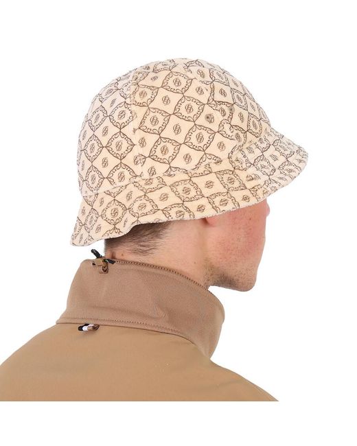 Drole de Monsieur Natural Ecru Le Bob Printed Bucket Hat for men