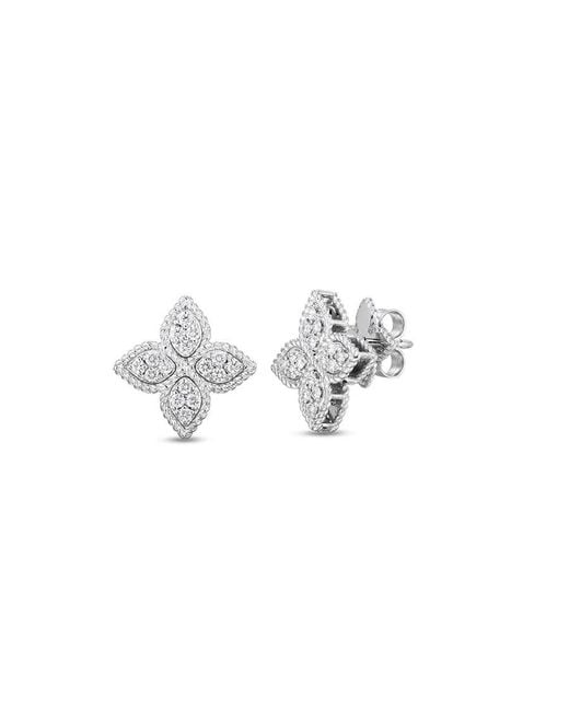 Roberto Coin White Princess Flower Earring