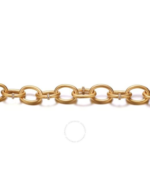 Rachel Glauber Metallic 14k Gold Plated Cubic Zirconia Chain Bracelet
