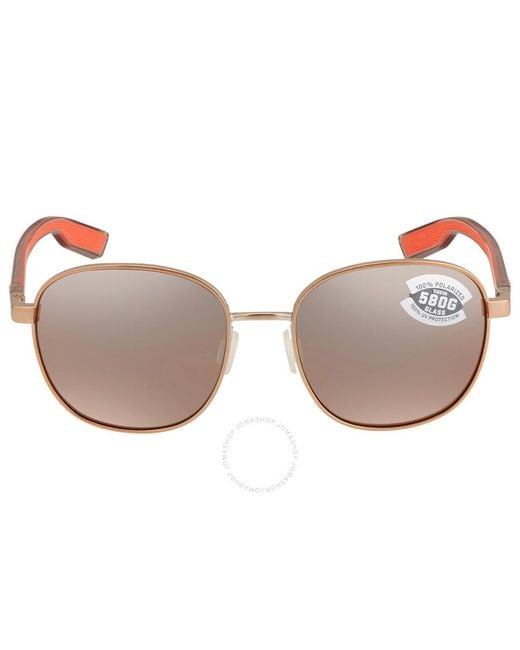 Costa Del Mar Pink Egret Copper Silver Mirror Polarized Glass Sunglasses Egr 297 Oscglp 55
