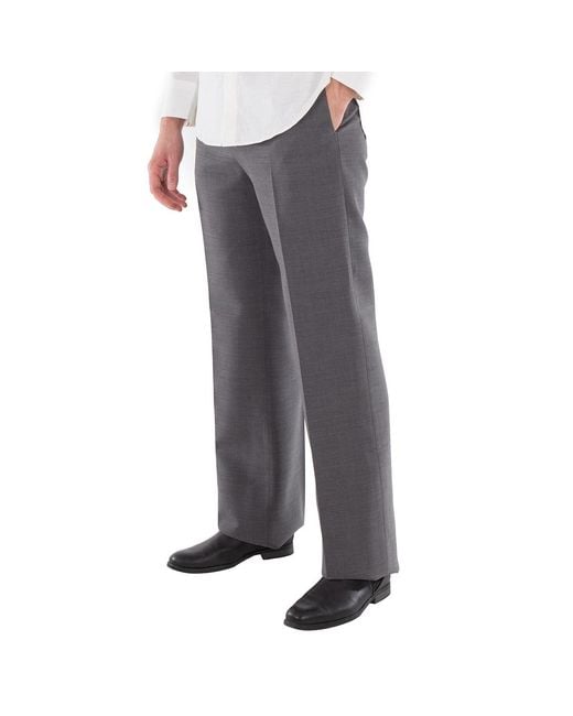 Ferragamo Gray High-Waisted Wool Pants for men