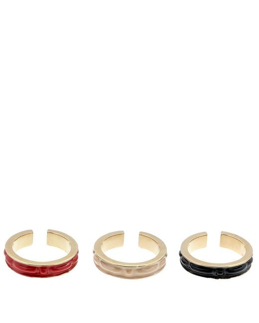 Burberry Natural Trio Enamel Stackable Earrings