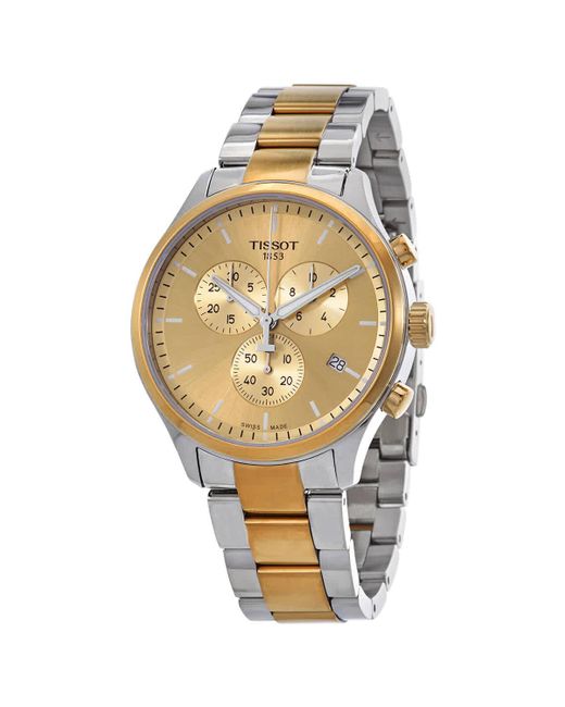 Tissot Metallic T-sport Chronograph Quartz Champagne Dial Watch 00 for men