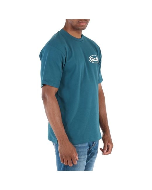 Gcds Blue Shop List Cotton T-Shirt for men