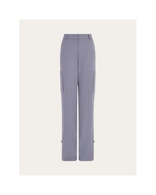 Ferragamo Purple Light Silk Trousers, Brand Size 42 (Us