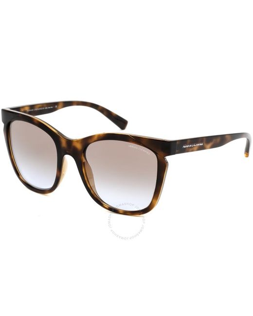 Armani Exchange Brown Tortoise Rectangular Sunglasses Ax4109s 82832f 54