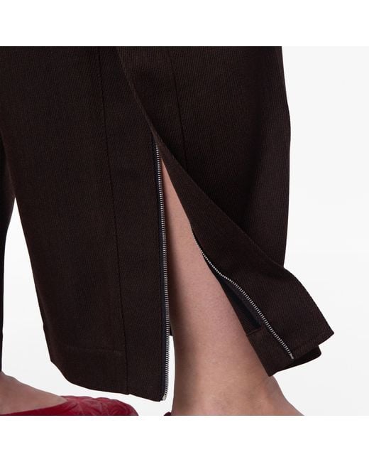 Burberry Black Wide-Leg Pleated Cargo Trousers, Brand Size 4 Us