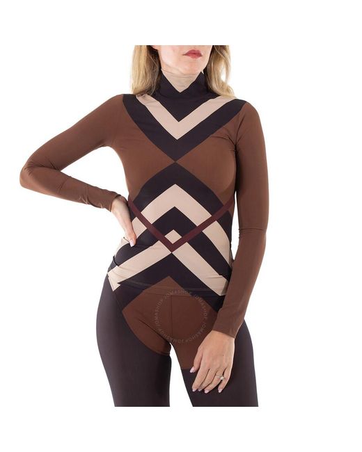 Burberry Dark Birch Brown Emery Turtleneck Top
