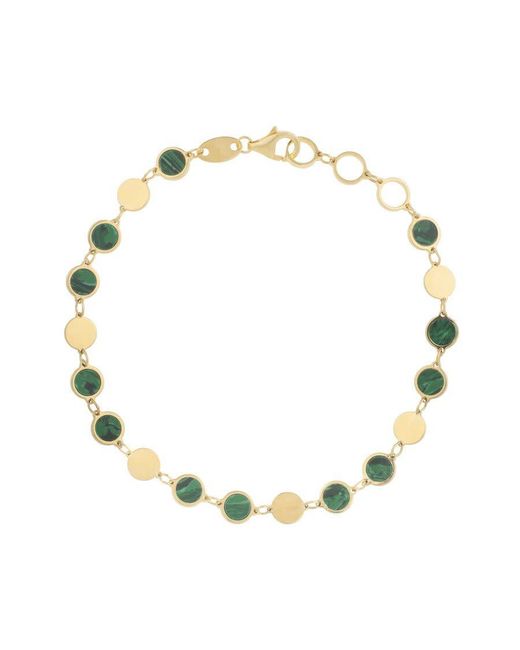 Tresorra Metallic 14K Malachite Geometric Mirror Bracelet