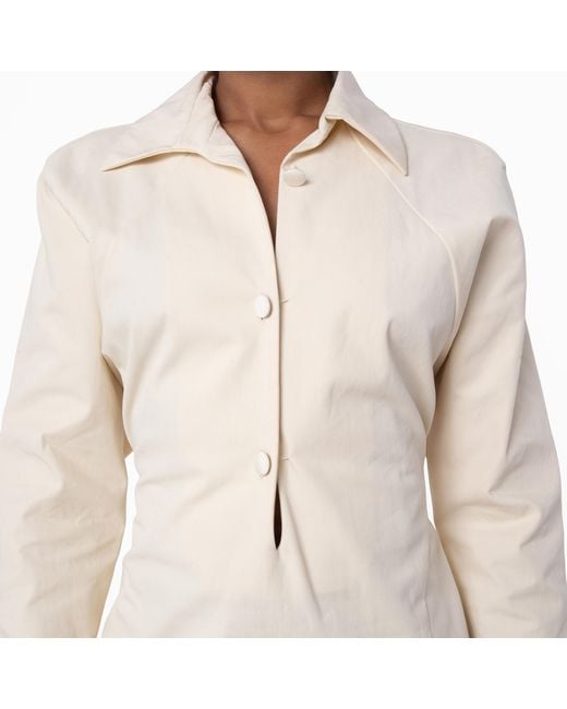 Bally Natural Long-Sleeved Shirt Dress, Brand Size 38 Us