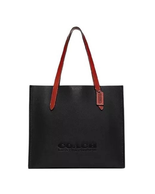 COACH Black Relay Leather Tote Bag for men