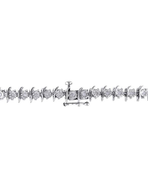 Amour Metallic 1/2 Ct Tw Diamond Tennis Bracelet for men