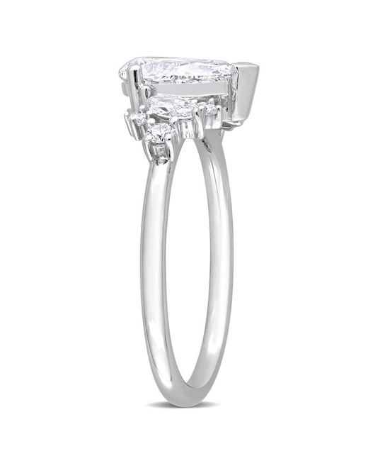 Created Forever Metallic 1 3/8 Ct Tw Pear, Marquise & Round Lab Created Diamond Engagement Ring