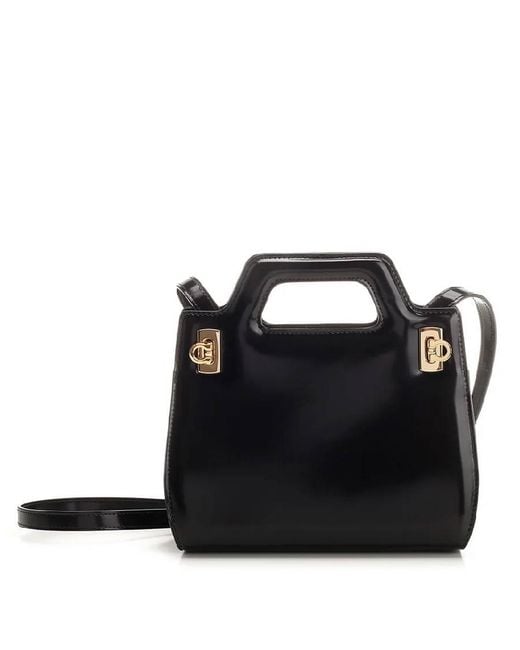 Ferragamo Black Ladies Wanda Mini Bag