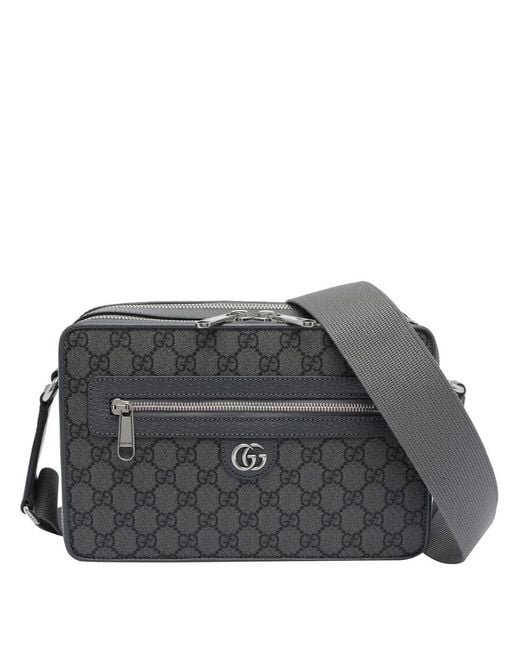 Gucci Gray Gg Logo Crossbody Bag for men