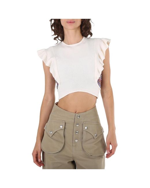 Chloé White Brilliant Cropped Knit Top