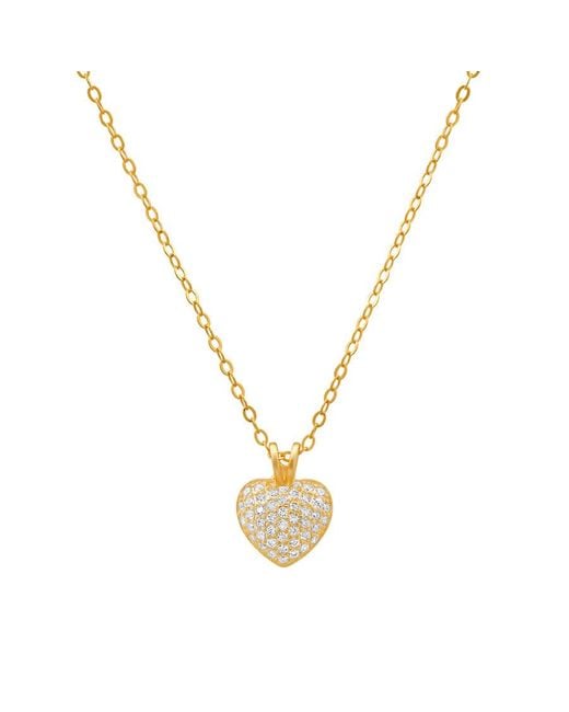 Kylie Harper Metallic 14K Over Over Tiny Puffed Cz Heart Pendant
