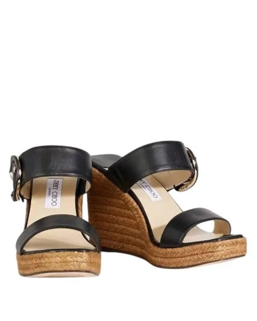 Jimmy Choo Brown Melian 110 Leather Wedge Sandals, Brand Size 38 Us