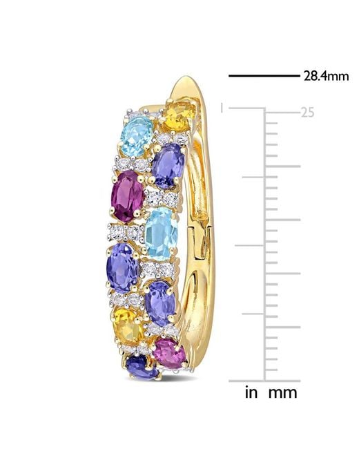 Amour Metallic 6 1/6 Ct Tgw Rhodolite Iolite Citrine Swiss- Topaz Topaz Earrings
