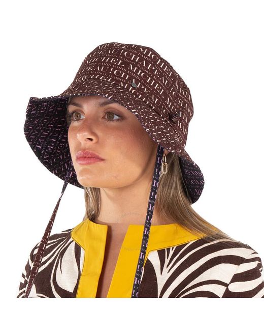 Maison Michel White Multi Angele Logo-print Bucket Hat