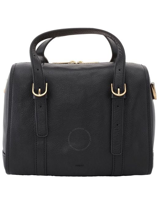 Fossil Black Leather Carlie Satchel