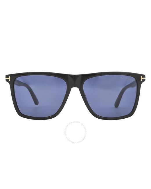 Tom Ford Fletcher Blue Browline Sunglasses Ft0832 01v 57 for men