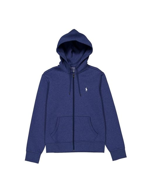 Polo Ralph Lauren Blue Double Knit Polo-Pony Hoodie for men