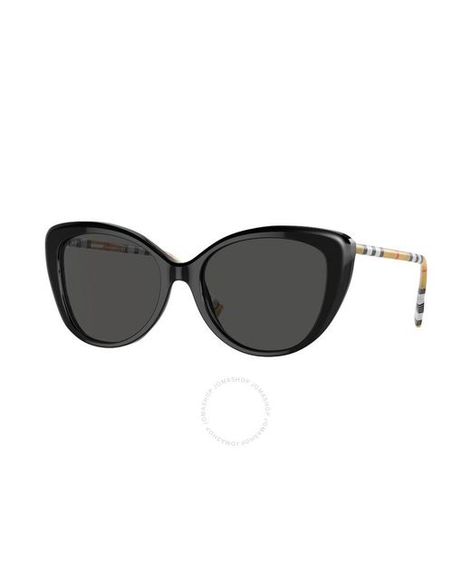 Burberry Black Dark Grey Cat Eye Sunglasses Be4407f 385387 54