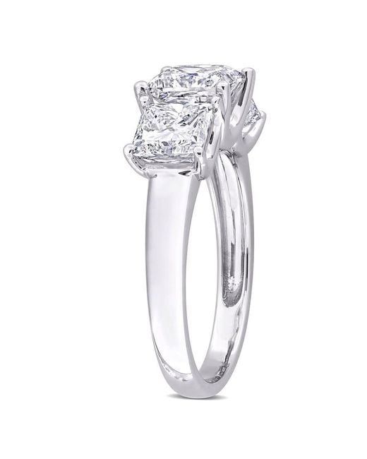 Created Forever White 3 1/2Ct Tw Princess-Cut Lab-Grown Diamond 3-Stone Engagement Ring for men