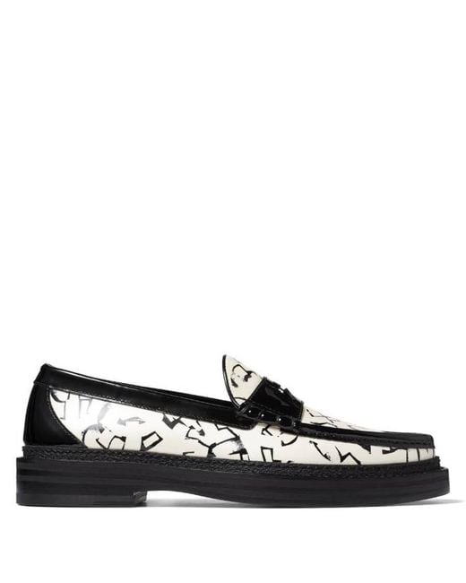 Jimmy Choo Black Eric Haze Ezra M Artwork Loafers, Brand Size 41.5 Us for men