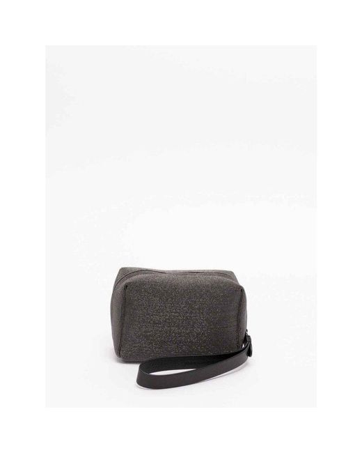 Brunello Cucinelli Gray Ultra Textured Leather Pouch