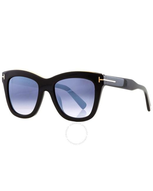 Tom Ford Blue Julie Mirrored Smoke Cat Eye Sunglasses Ft0685 01c