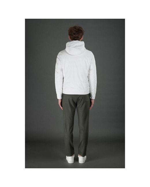 Moorer Gray Hooded Zip Jacket for men
